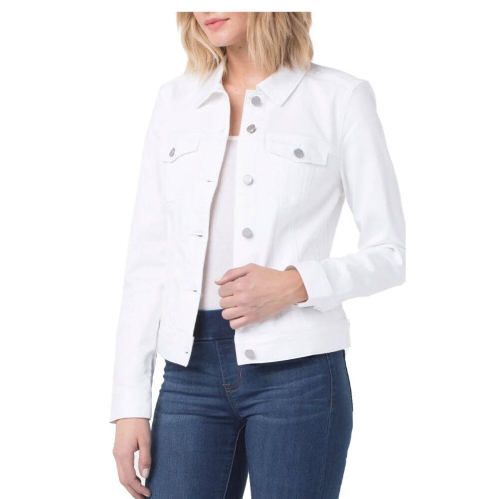 Liverpool Los Angeles Classic Jean Jacket Bright White Size Medium - Picture 11 of 11